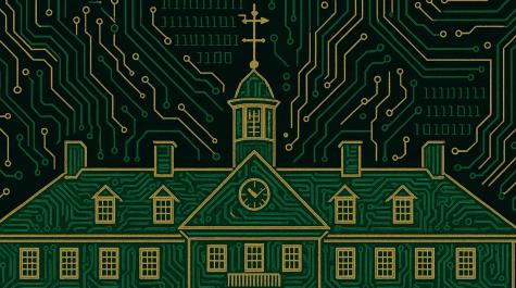 Digital graphic of the Wren Building made by ChatGPT on Sept. 2, 2025.. 