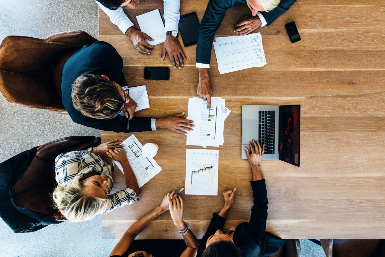 People collaborating at a table
