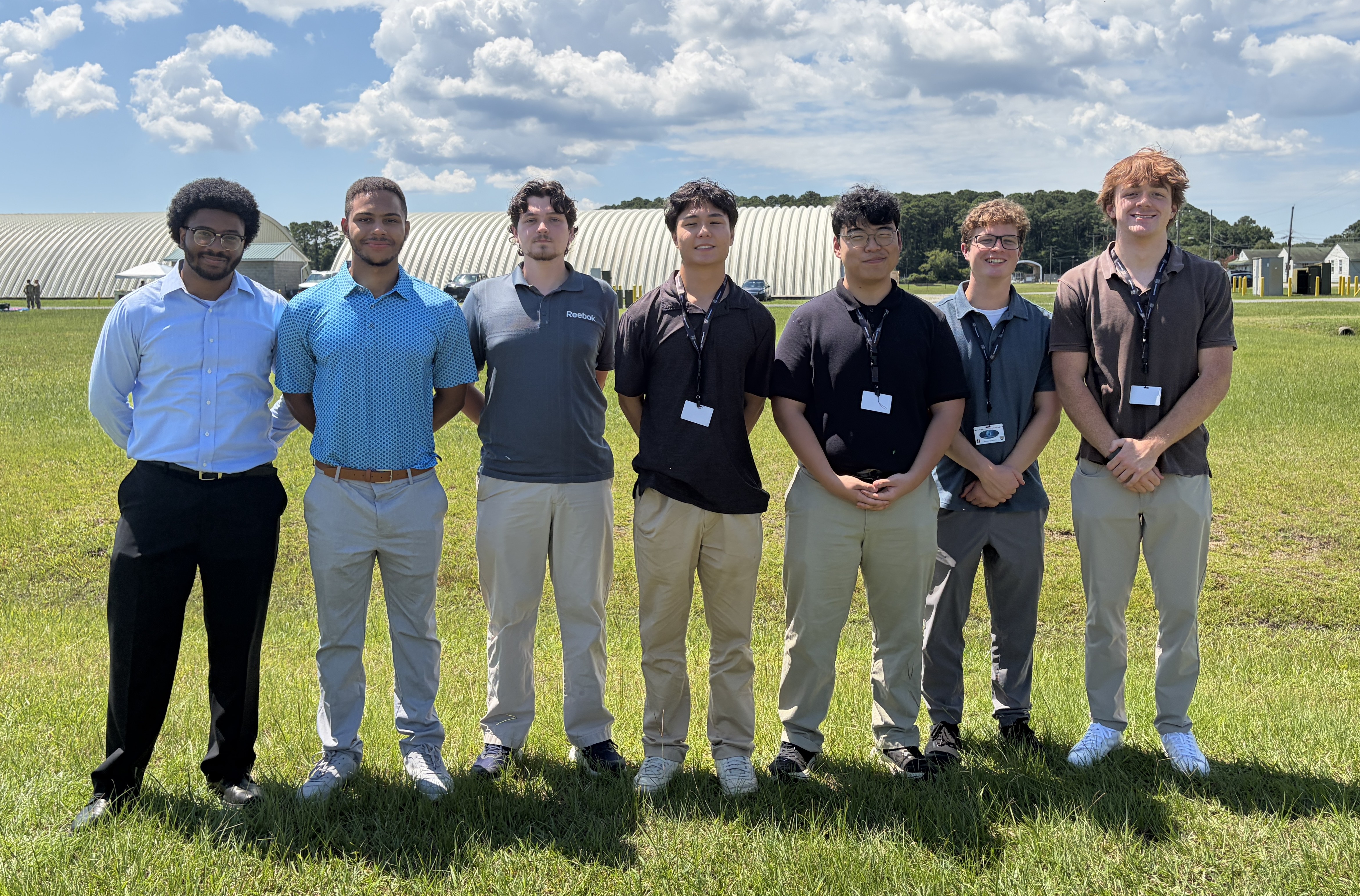 William & Mary students who participated in Cyber Fortress 26. From left to right: Caleb Chambers, Fabian Shelton, Conner Aylward, Levi Kunnas, Joshua Park, James Lavender, Macklin Steele. 