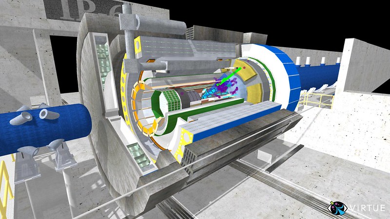 Engineering model of the future ePIC detector at the Electon-Ion Collider currently being built at Brookhaven National Lab (Image courtesy of Sean Preins/VIRTUE)