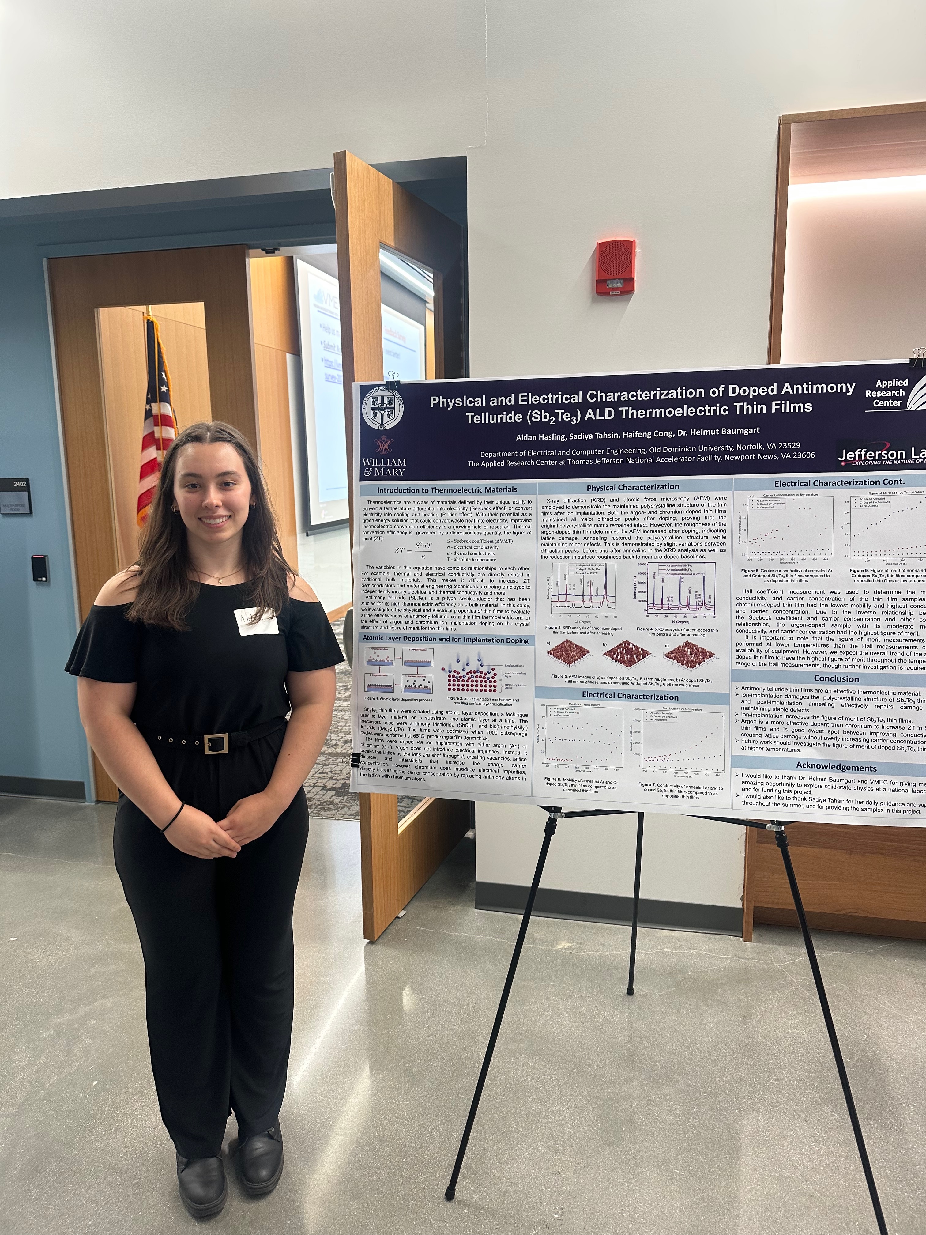 Aidan Hasling presents her project at the end of the Virginia Microelectronics Consortium’s (VMEC) Summer Scholarships program. (Courtesy Photo)