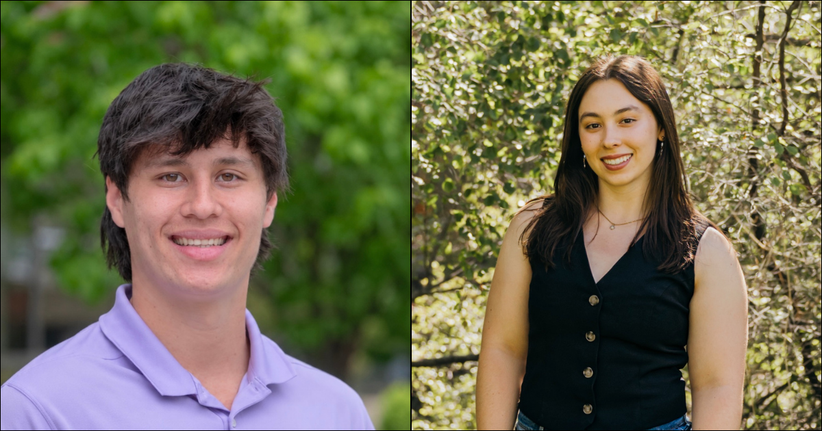 Profile photos of Richie De Luna and Aidan Hasling, two William & Mary students who earned Gold Awards by the Virginia Microelectronics Consortium’s (VMEC) Summer Scholarships program