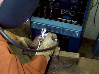 Welding in the machine shop